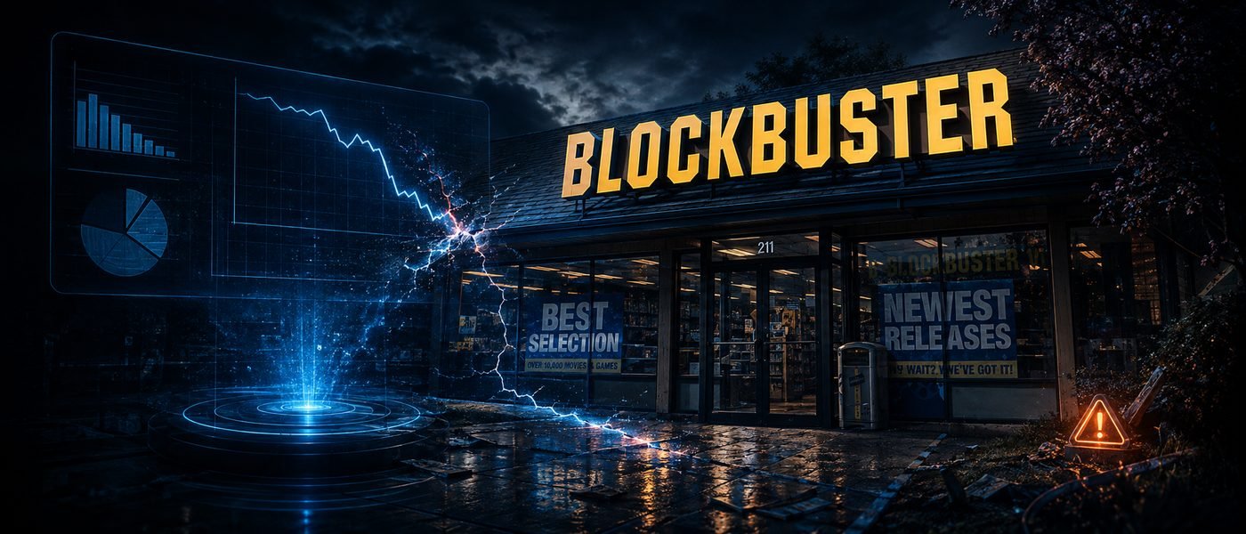 Blockbuster mirė ne dėl Netflix — tikroji diagnozė