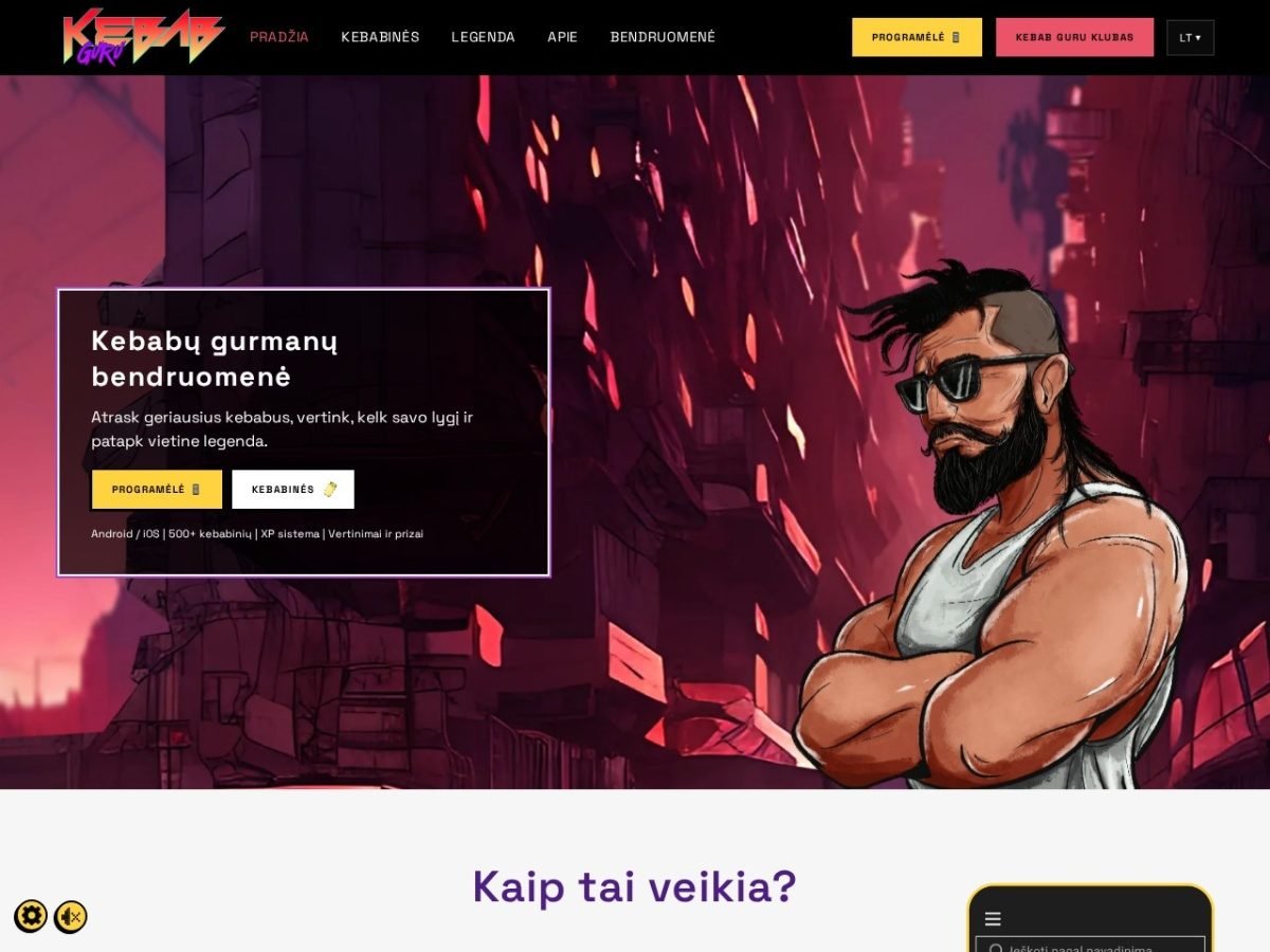 Kebab Guru svetainės ekrano kopija