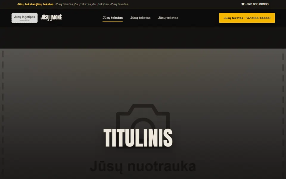 Šablono „Griovimas“ pradžios puslapis: griovimo, demontavimo ir sunkiosios technikos darbai