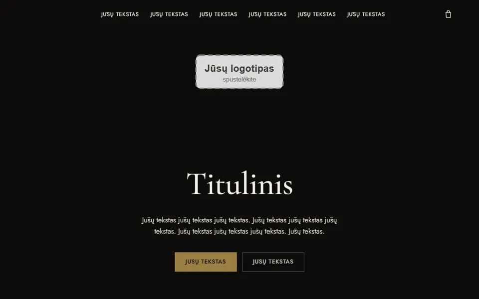 Šablono „Butikas“ pradžios puslapis: drabužių, kosmetikos ir aksesuarų parduotuvės
